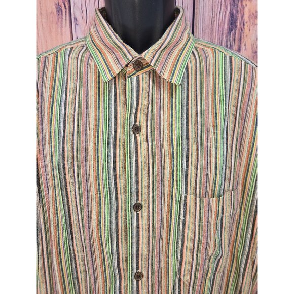 Territory Ahead Mens XLT Striped Short Sleeve Shirt Cotton - Picture 3 of 6